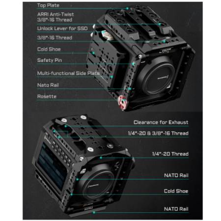 Tilta ES-T21-FCC (Podstawa) - zestaw z klatką do Blackmagic PYXIS 6K/12K - szczegóły